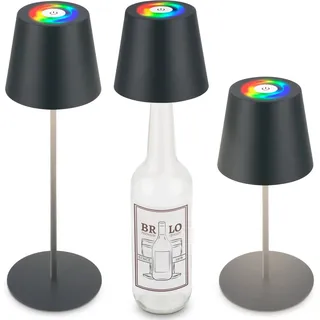 Brilo Akku Tischleuchte Calida Touch Dimmbar Flaschenaufsatz 36 cm Anthrazit