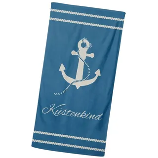 MTOnlinehandel Küstenkind Badetuch 90 x 180 cm blau