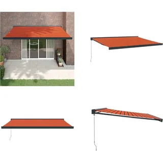 vidaXL Markise Einziehbar Orange und Braun 4x3 m Stoff und Aluminium - Markise - Markisen - Markise Ausziehbar - Markise Einziehbar - Orange, Braun