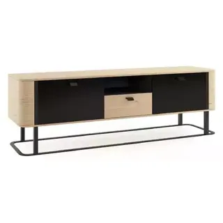 Wohnwand rtv Sideboard TV Ständer niedrige Seite Wohnwände Holz Metall - Beige