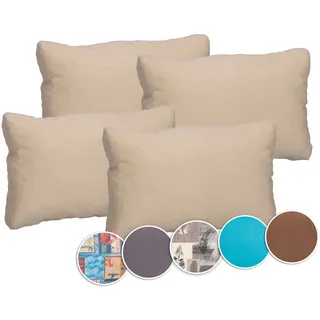 Beo Palettenkissen Set - 4 Rückenkissen 60x40 wasserabweisend | Made in EU Palettenkissen Outdoor UV-beständig Beige | Rückenlehne Kissen für Europalette| Polster Outdoor für Palettenmöbel