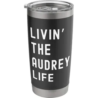 Audrey Lebt Das Audrey-Leben Name Lustig Doppelwandiger Edelstahl-Thermobecher