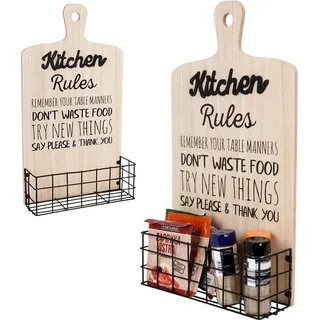 Vilde Wandregal Küchenregal KORB aus Metall LOFT - Beige