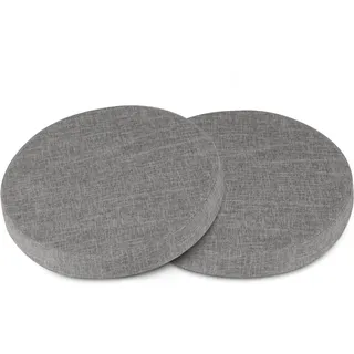 AddGrace Runde Sitzkissen für Esszimmerstühle 2er-Pack 40x40cm Hellgrau