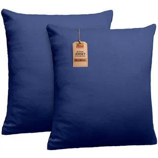 NatureMark Kissenbezug Jersey 80 x 80 cm Navy Blau