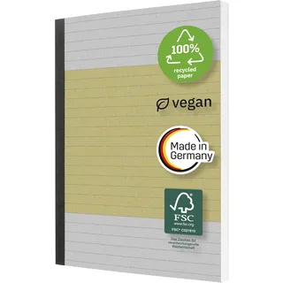 Sigel Notizbuch A5 liniert aus Recyclingpapier, hoher Weißegrad, 200 Seiten, FSC-zertifiziert, Cover aus Karton, Quicknote