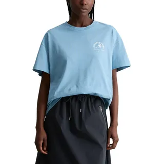 Marc OߴPolo Denim Damen T-Shirt mit Rundhalsausschnitt Regular Fit, Blau (Blue Dawn), L