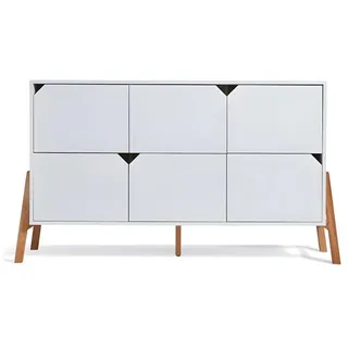 Raumhirsch Furniture Kinderkommode Lotta – rustikale Eleganz und Funktionalität Weiß , Holzwerkstoff , Rechteckig , 150x85x50 cm , Kleinmöbel, Kommoden, Kommoden