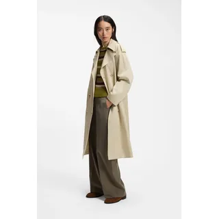 Trenchcoat BOSS ORANGE "Carelli Premium Damenmode", Damen, Gr. 38, beige (open beige 287), Twill, Obermaterial: 98% Baumwolle, 2% Elasthan, unifarben, relaxed fit knieumspielend, abgesteppte Kante, Mäntel Trenchcoat, mit wasserabweisendem Finish, Relaxed Fit