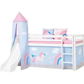 Hoppekids "«Einhorn»", Bettturm, für Hochbett / Spielbett, babyrosa, babyblau),