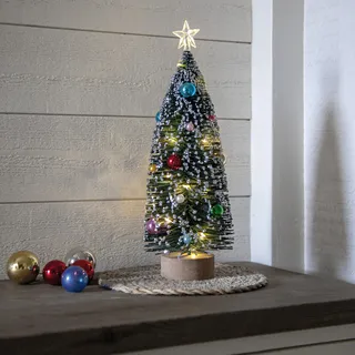 Kleiner Deko-Weihnachtsbaum ,Decorini', geschmückt, LED Beleuchtung, Batterie + Timer, grün, H 31cm - Grün