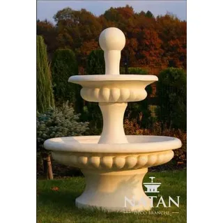 Springbrunnen Garten Teich Brunnen 163cm Steinbrunnen Gartenbrunnen Fontaine Neu - Weiß