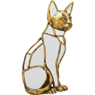 Kare Design Wandobjekt Cat Mirror, Gold, Gold, Elegant, Deko Objekt, Zimmerdekoration, Wanddekoration, Accessoire, Tiermotiv, Spiegel Objekt, Wohnzimmer, Flur, Home Office, 38 x 24 x 4 cm (H/B/T)