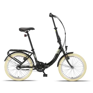 PACTO NINE - Hollandrad Komfortables Klappfahrrad Stahlrahmen Bike 20 Zoll Aluminiumfelgen Shimano Nexus 3 Nabenschaltung Faltrad Klapprad Schwarz - Schwarz
