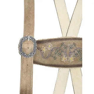 Hosenträger JCC "Hosenträger 31023205", Herren, Gr. 48, weiß (sand), Obermaterial: 100% Ziegenveloursleder GOVL., Hosenträger Hosenträger