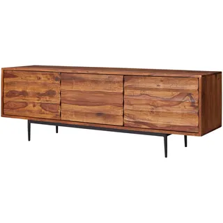 FineBuy TV Lowboard FB51426 Holz Fernsehkommode Massiv Landhaus Fernsehschrank