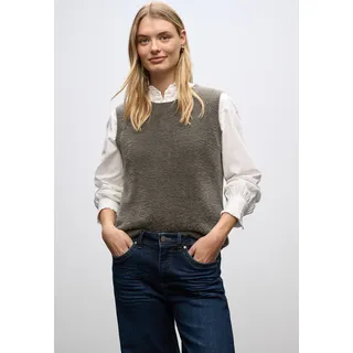 Pullunder STREET ONE, Damen, Gr. 34, nomad braun, Strick, Obermaterial: 78% Polyamid, 12% Polyacryl, 10% Baumwolle, unifarben, regular fit hüftlang, Rundhals, Pullover Pullunder, aus kuschelig weicher Qualität, Regular Fit