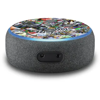 2er Set Aufkleber Stickerbomb passend für Alexa Echo Dot Gen.3 Smart R137-14