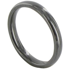 LES POULETTES BIJOUX - Black Keramik Ring Ring - 3mm - grobe 52 (16.6)