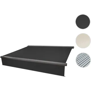 Elektrische Vollkassetten-Markise T124, 5x3m ausfahrbarer Volant ~ Polyester anthrazit, grau