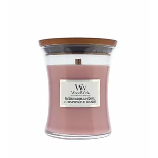 Woodwick Pressed Blooms & Patchouli Duftkerze 275 g rosa