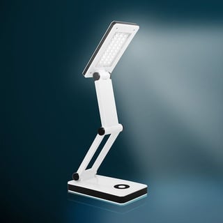 EAXUS Eaxus® USB LED Schreibtischlampe - Aufklappbar, Edles Design, LED Tischlampe Dimmbar, Weiß