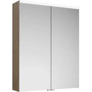 burgbad Eqio Spiegelschrank mit LED-Aufsatzleuchte, 2-türig, 650x800x170mm, SPGS065F3180, Korpus: Eiche Dekor Cashmere