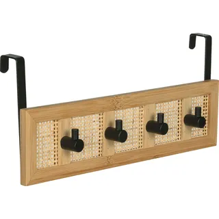 WENKO Türgarderobe "Allegre" mit 4 Haken, natur, schwarz