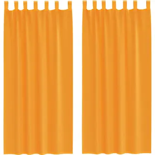 vidaXL Voile Vorhänge mit Schlaufen 2 Stk. Orange 140x245 cm - Orange