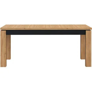 Forte Möbel KASZIMIRO Esstisch ausziehbar, Holzwerkstoff, Waterford Eiche/schwarz, B x H x T: 180,4 x 78,2 x 90,4 cm