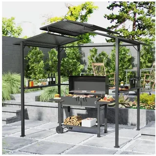 Outsunny Grillpavillon 2,5 x 1,6 m Schwarz