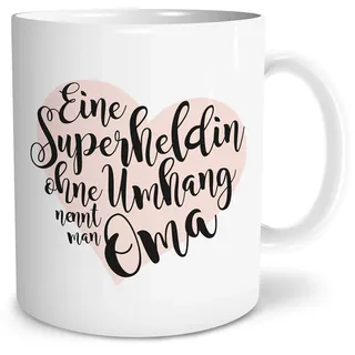 OWLBOOK® Superheldin Oma Tasse mit Spruch Geschenke Geschenkideen für Oma zum Geburtstag Keramik 300 ml