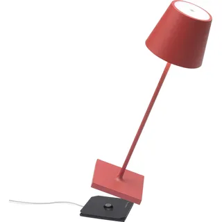 Zafferano Poldina Pro Tischlampe - Aufladbare LED Außenlampe - 38 cm - Rot - Rot