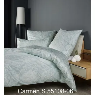 JANINE Interlock Feinjersey Bettwäsche Carmen S 55108-06 grün türkis 135x200 cm + 80x80 cm - grün