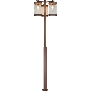 TRIO LEUCHTEN Außen-Stehlampe "SAMBESI, Große Garten Stehleuchte Höhe 240cm, IP44 Dämmerungssensor", braun, 3, Ø 51cm H: 240cm, 1 Stk., Leuchten, Outdoor Stehlampe 3-flammig, exkl 3x E27 max 28W, Alu Druckguss, Außen-Stehlampe