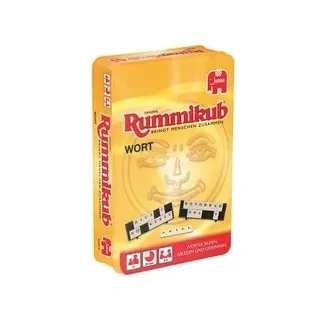 JUMBO Spiele Rummikub Original Wort - Kompakt in Metalldose