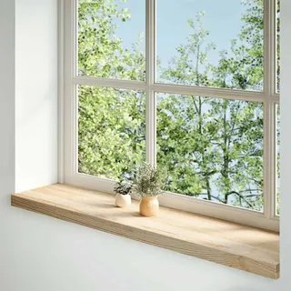 vidaXL Fensterbänke 2 Stk. Unbehandelt 110x30x2 cm Massivholz Eiche - Braun