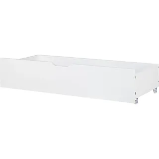 BELIANI Bettschublade 2er Set Weiß MDF-Platte auf Rollen Skandi Bettschubkästen Bettschubladen Unterbettschublade Schlafzimmer Ausstattung - Weiß