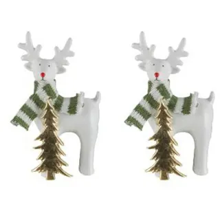 creativ home Weihnachtsfigur Hirsch 15 cm weiß