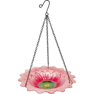 Vogeltränke Hängend Glas Blume Rosa Ø 23 cm