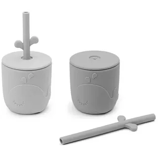 Done By Deer Straw 2 Pack Wally Tasse - Grey - 12 Monate
