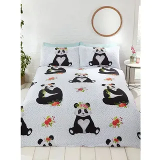 Rapport Home Panda Fun Bettwäsche-Set für Doppelbett, Polycotton, 200 x 200 cm