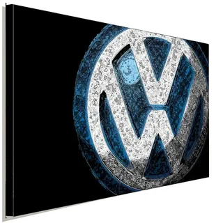 VW Logo nass Leinwandbild AK ART Kunstdruck Mehrfarbig Wandbild Wanddeko TOP XXL - mehrfarbig - 150x100cm