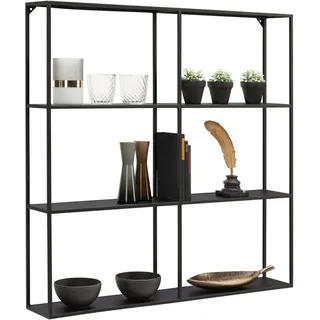 Landscape Wandregal , Schwarz , Metall , 90x90x15 cm , in verschiedenen Größen erhältlich , Wohnzimmer, Regale, Wandregale