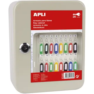 APLI 17137 Schlüsselschrank aus Metall für 20 Schlüssel abschließbar