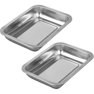 naturlik Auffangschalen XL (2 Stk.) - für naturlik Schneidebrett XL - Ersatz-Auffangschalen Edelstahl