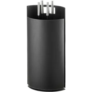 ADURO Kaminbesteck 4-teilig Leder/Metall/Stahl 0,64 m Schwarz