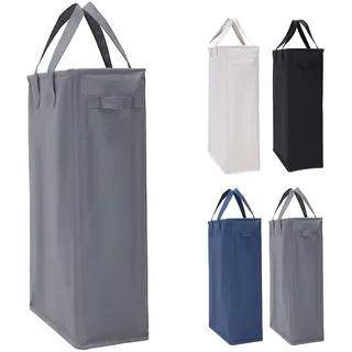 IHOMAGIC 45L Wäschekorb Schmal, Wäschesammler mit Griffen Rechteckiger Wäschebehälter, Robustes Oxford Stoff Aufbewahrungsbeutel für Badezimmer, Schlafzimmer 39x19x60cm Dunkelgrau