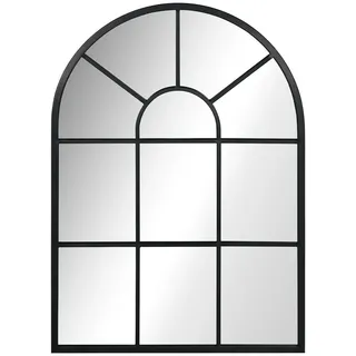 Homcom Wandspiegel Fensterspiegel 70 x 50 cm Dekorativ Spiegel mit Metallrahmen Schwarz , Glas , 2x50x70 cm , Spiegel, Wandspiegel