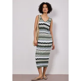 STREET ONE Midi-Kleid Zick-Zack-Muster Grün 42